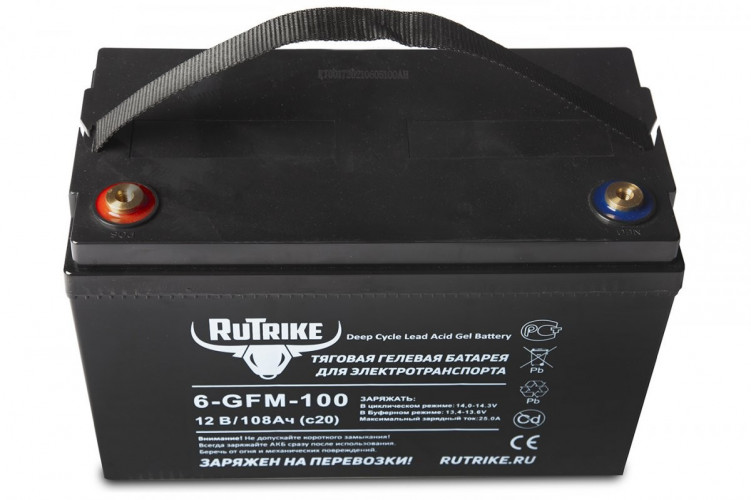 Тяговый гелевый аккумулятор RuTrike 6-GFM-100A (12V108A/H C20) в Нижнем Новгороде
