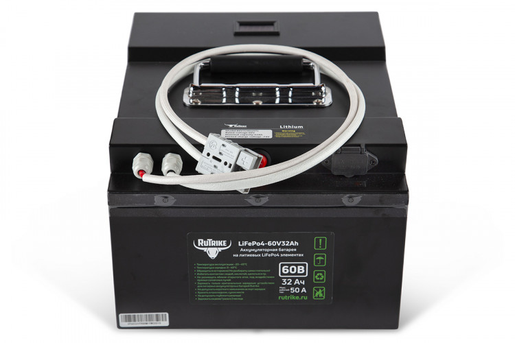 Тяговый железо-фосфатный аккумулятор RuTrike LiFePO4 60V32Ah (50А) в Нижнем Новгороде