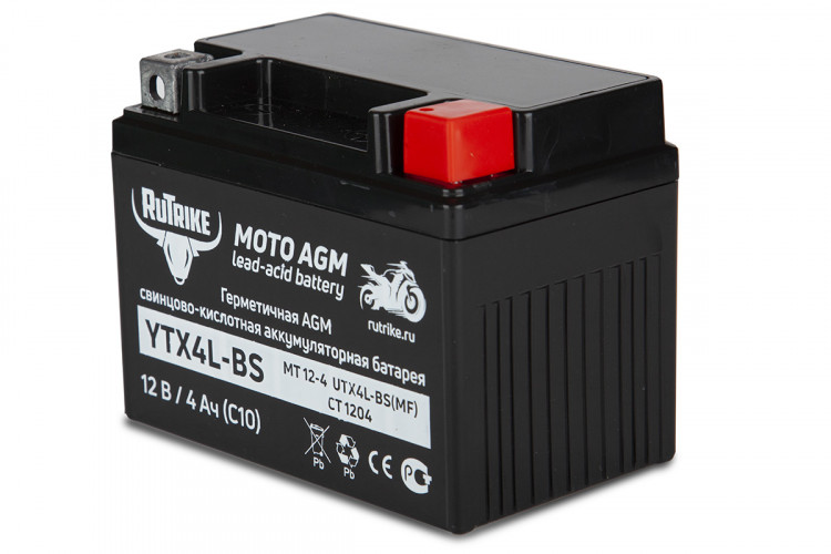 Аккумулятор стартерный для мототехники Rutrike YTX4L-BS (12V/4Ah) в Нижнем Новгороде
