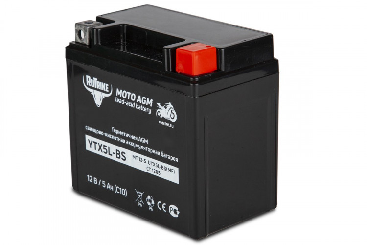 Аккумулятор стартерный для мототехники Rutrike YTX5L-BS (12V/5Ah) в Нижнем Новгороде