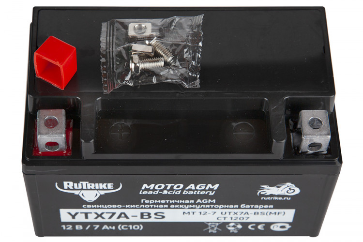 Аккумулятор стартерный для мототехники Rutrike YTX7A-BS (12V/7Ah) в Нижнем Новгороде
