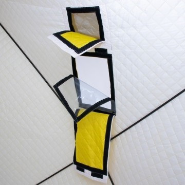 Палатка для рыбалки Helios утепл. Куб 1,8х1,8 желтый/серый в Нижнем Новгороде