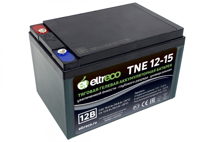 Тяговый аккумулятор Eltreco TNE12-15 (12V12A/H C3) болт в Нижнем Новгороде