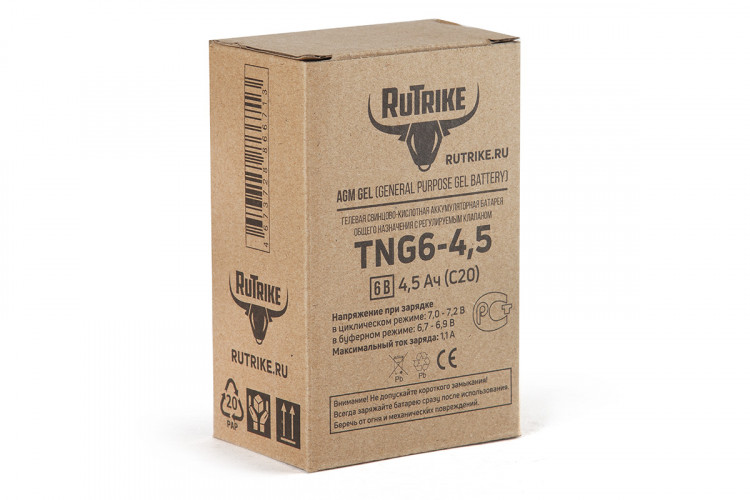 Тяговый гелевый аккумулятор RuTrike TNG 6-4,5 (6V4,5A/H C20) в Нижнем Новгороде