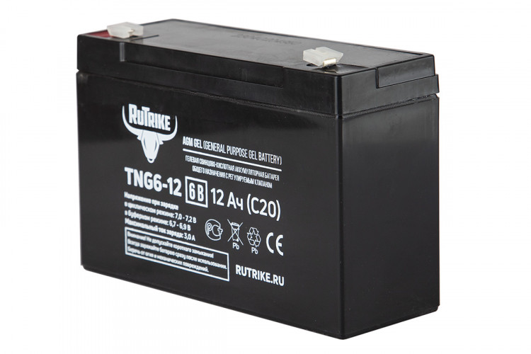 Тяговый гелевый аккумулятор RuTrike TNG 6-12 (6V12A/H C20) в Нижнем Новгороде