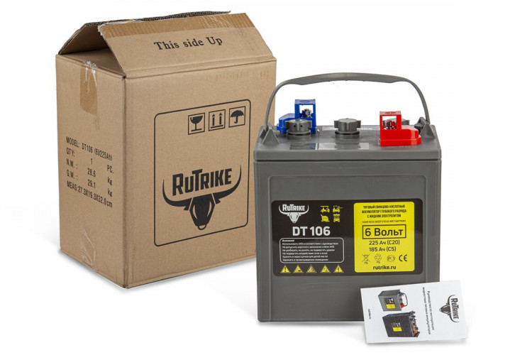 Тяговый аккумулятор RuTrike WET DT106 (T-105) 6V155A/H C3 в Нижнем Новгороде