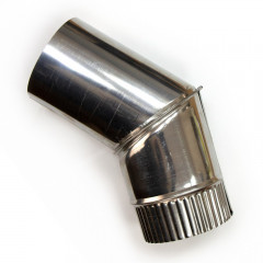 Колено дымохода d90, угол 45° Колено дымохода d90, угол 45°