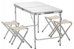 Набор стол раскладной водостойкий 120х60 и 4 табурета
