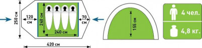 Палатка туристическая Аtemi TAIGA 4 CX в Нижнем Новгороде